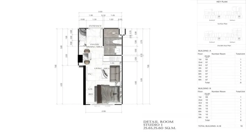 Prodej apartmánu, Pattaya, 65 m2