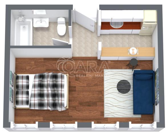 Prodej bytu 1+kk, Praha - Strašnice, Černokostelecká, 26 m2