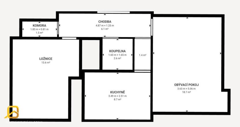 Prodej bytu 2+1, Bojkovice, Mánesova II, 58 m2