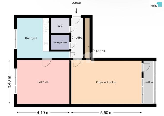 Prodej bytu 2+1, Praha - Vokovice, Mozambická, 56 m2