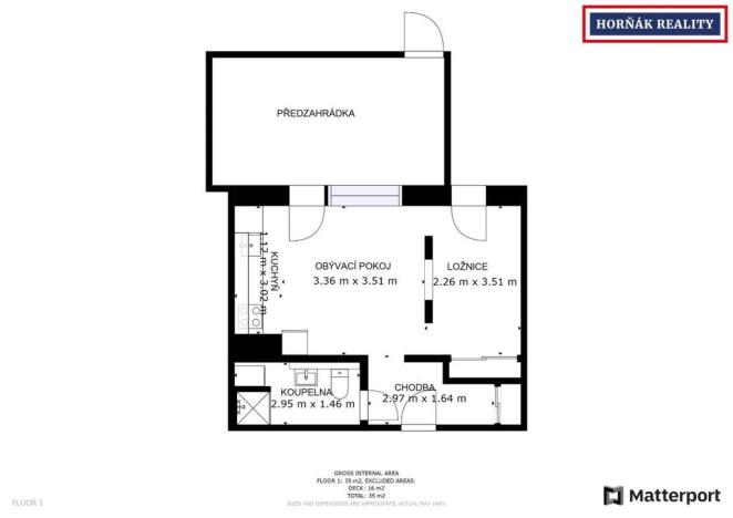 Pronájem bytu 1+kk, Brno - Královo Pole, Košinova, 35 m2