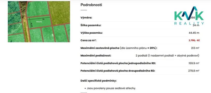 Prodej pozemku pro bydlení, Ostrov, 1066 m2