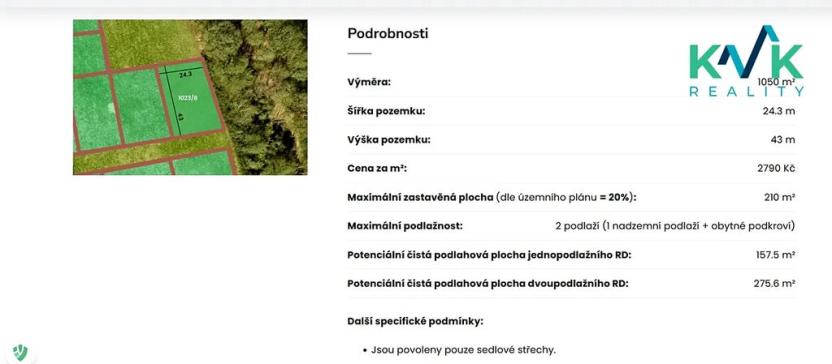 Prodej pozemku pro bydlení, Ostrov, 1050 m2