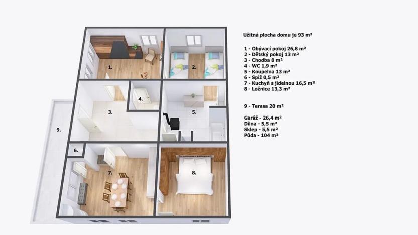 Prodej rodinného domu, Nová Paka, 93 m2