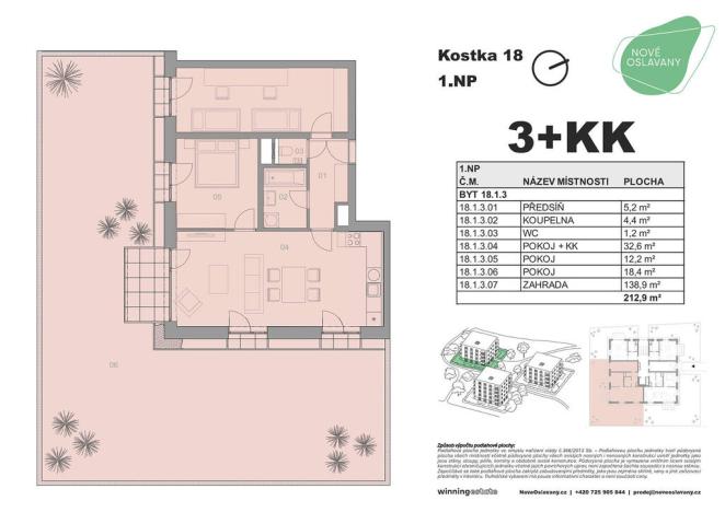Prodej bytu 3+kk, Oslavany, Letkovská, 44 m2
