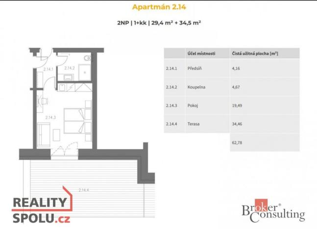 Prodej bytu 1+kk, Černý Důl, 29 m2