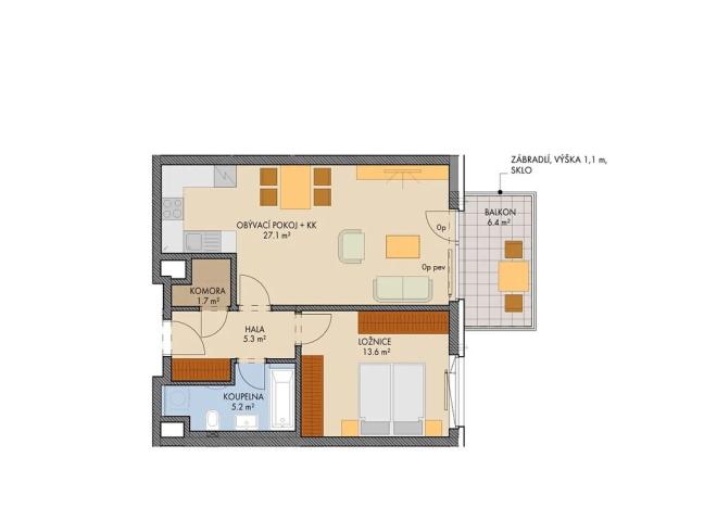 Prodej bytu 2+kk, Praha, Návarovská, 55 m2