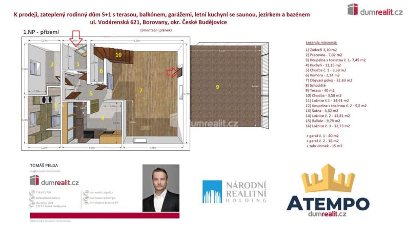 Prodej rodinného domu, Borovany, Vodárenská, 249 m2