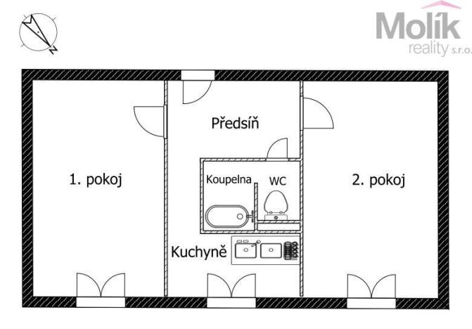 Pronájem bytu 2+1, Bílina - Teplické Předměstí, Sídliště U Nového nádraží, 56 m2