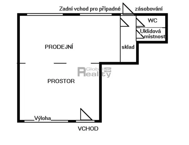 Pronájem obchodního prostoru, Hradec Králové, Jiřího Purkyně, 60 m2