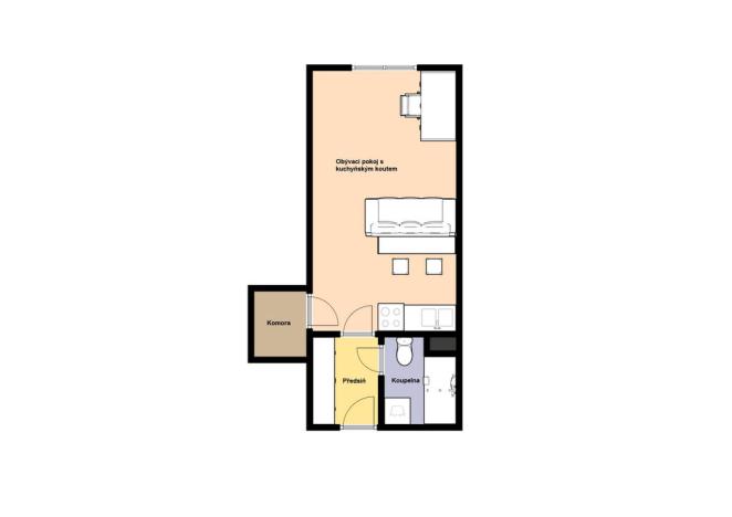 Pronájem bytu 1+kk, Praha - Hostivař, Hostivařská, 29 m2