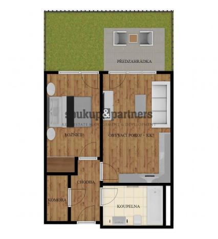 Prodej bytu 2+kk, Praha - Vysočany, Pod Harfou, 44 m2