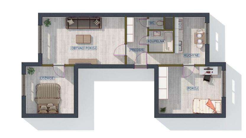 Prodej bytu 3+1, Týn nad Vltavou, Komenského, 67 m2