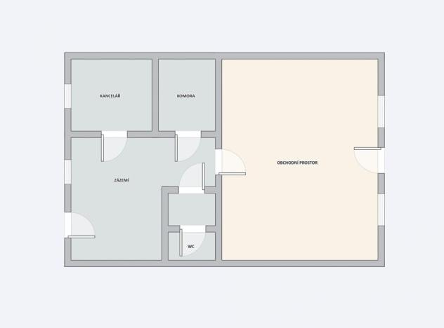 Pronájem obchodního prostoru, Hradec Králové, Pospíšilova, 78 m2