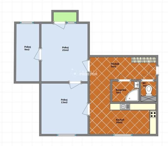 Pronájem bytu 3+1, Nový Bor, Sloupská, 62 m2