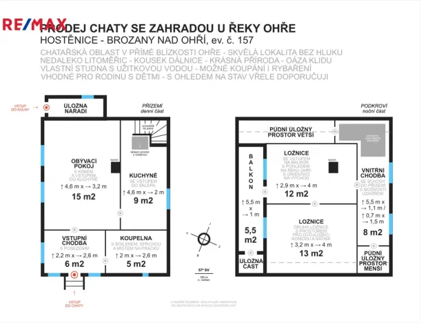Prodej chaty, Brozany nad Ohří - Hostěnice, 79 m2