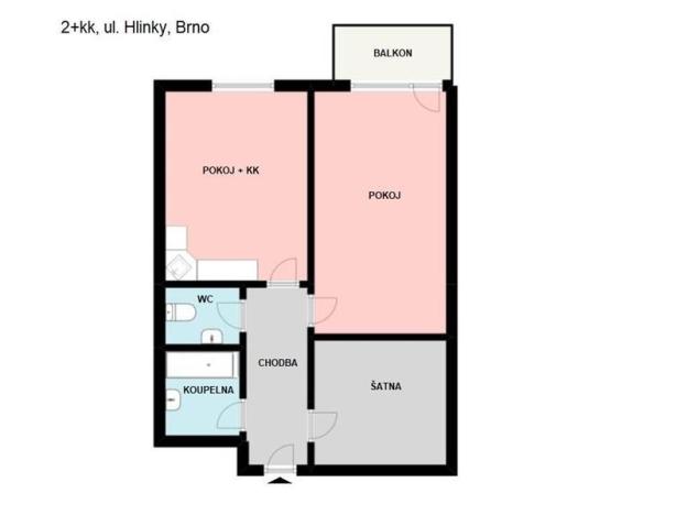 Pronájem bytu 2+kk, Brno - Staré Brno, Hlinky, 66 m2