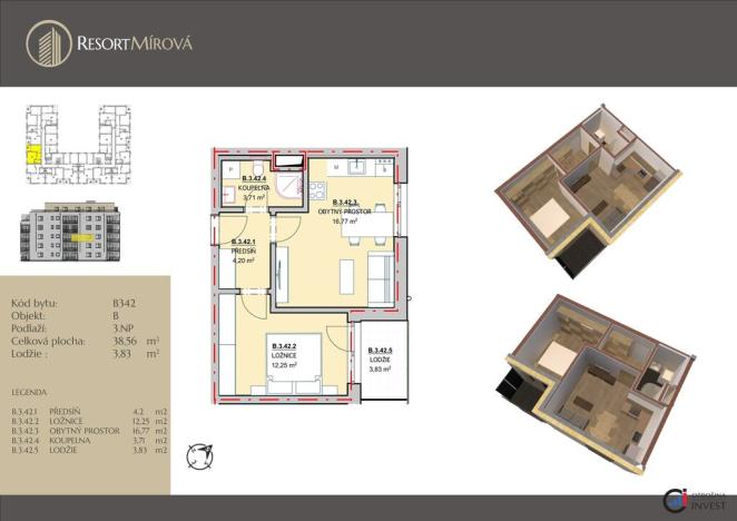 Prodej bytu 2+kk, Rychnov nad Kněžnou, Mírová, 39 m2