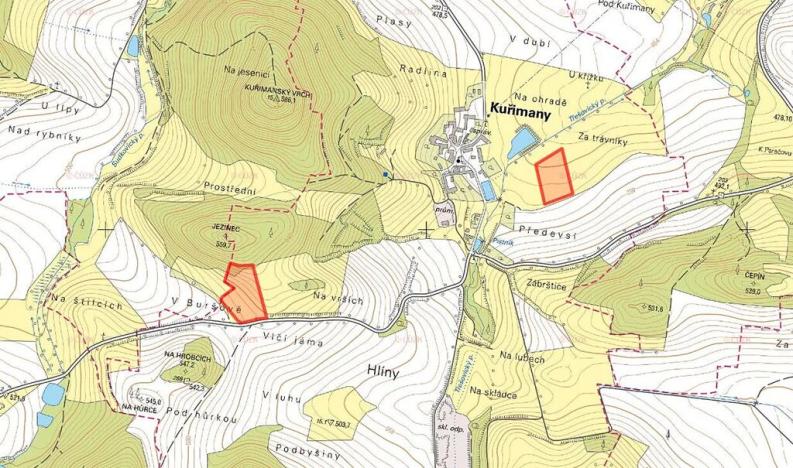 Prodej louky, Kuřimany, 10066 m2