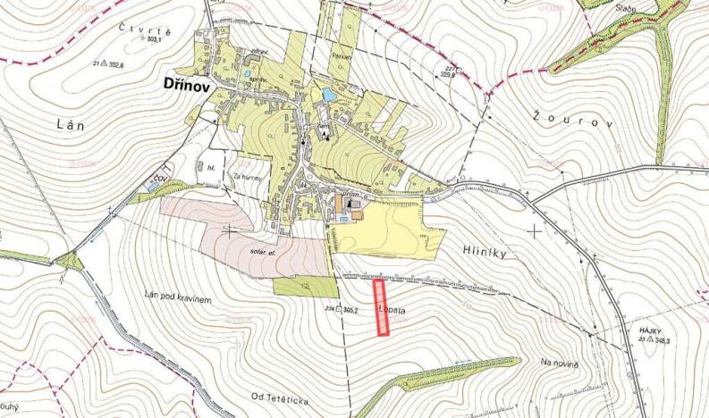 Prodej pole, Dřínov, 4183 m2