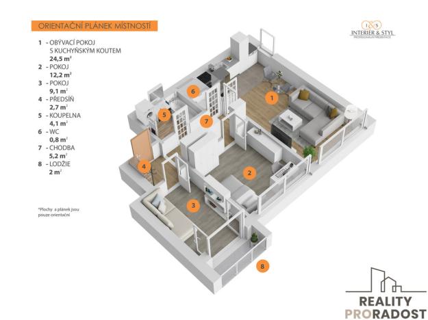 Prodej bytu 3+kk, Praha, Slévačská, 59 m2
