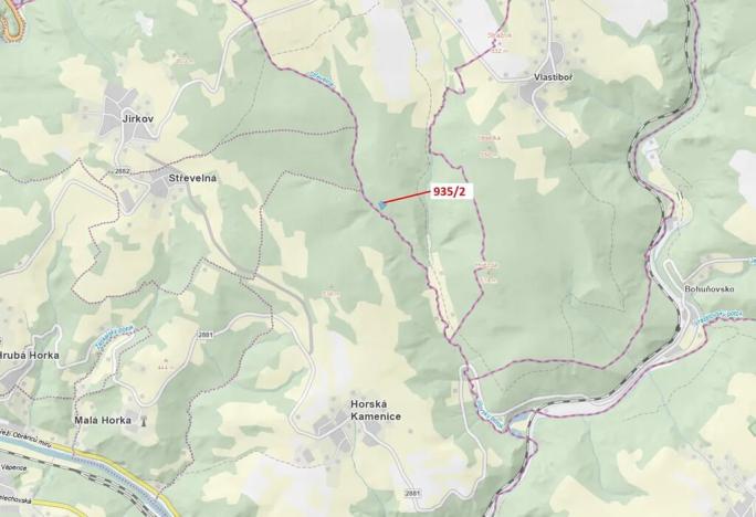 Dražba lesa, Jílové u Držkova, 1684 m2