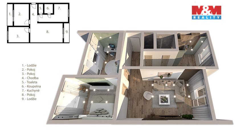 Prodej bytu 3+1, Břeclav, U Jánského dvora, 74 m2