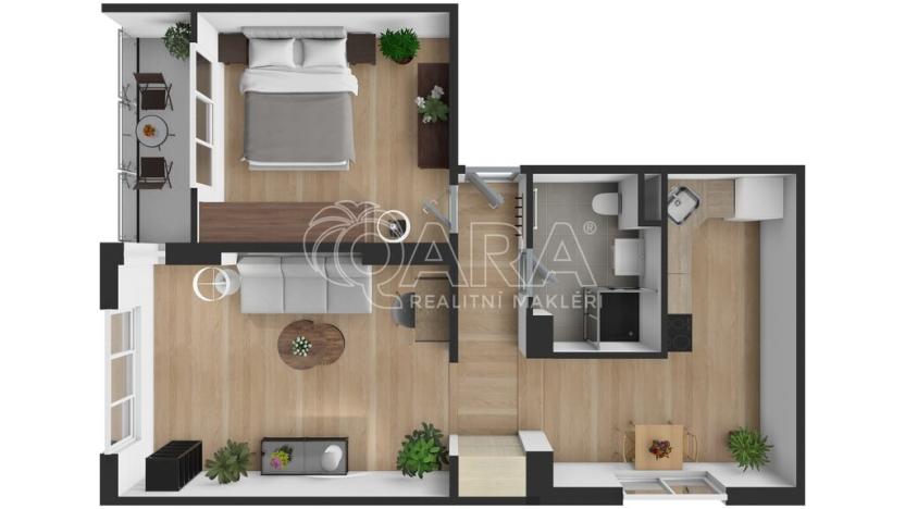 Prodej bytu 2+1, Nové Dvory, 60 m2