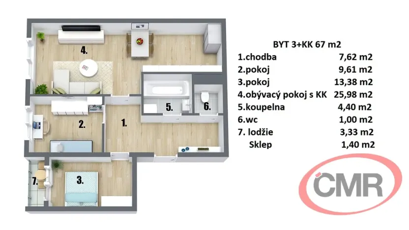 Prodej bytu 3+kk, Praha, Křejpského, 67 m2