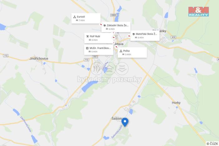 Prodej pozemku pro bydlení, Želetava - Šašovice, 1467 m2