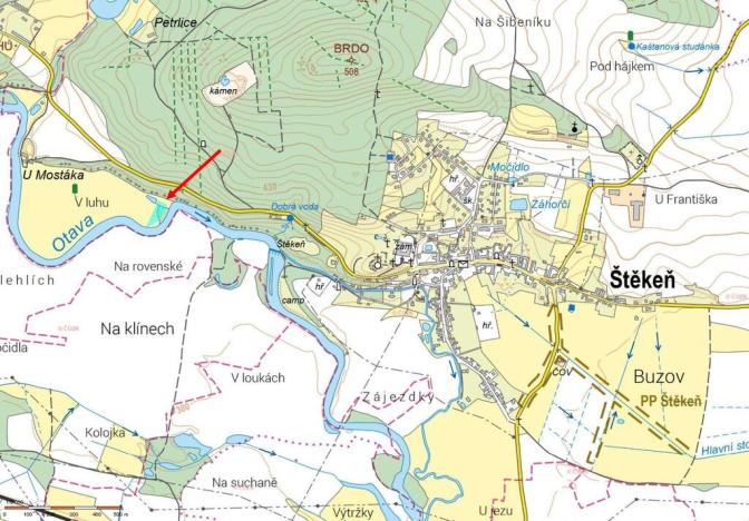 Prodej louky, Štěkeň, 3698 m2