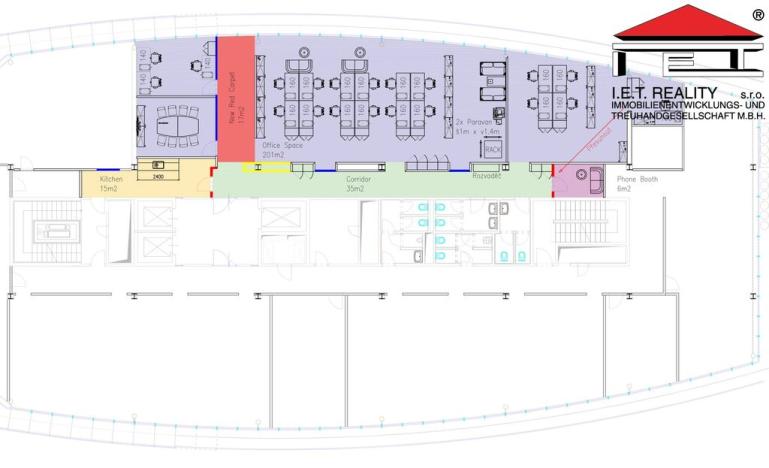 Pronájem kanceláře, Praha - Nusle, Doudlebská, 303 m2