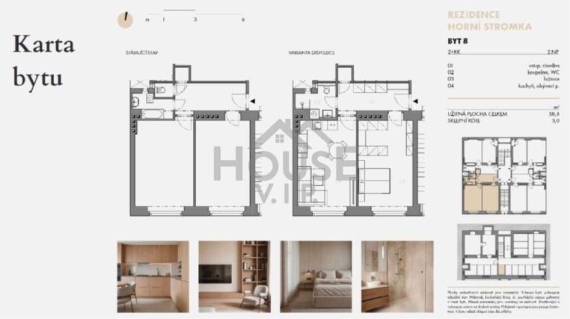 Prodej bytu 2+kk, Praha - Vinohrady, V Horní Stromce, 59 m2