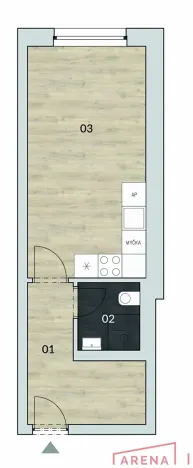 Pronájem bytu 1+kk, Brno, Dornych, 28 m2