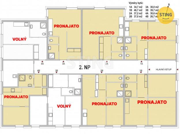 Pronájem bytu 1+1, Ostrava, Starobělská, 31 m2