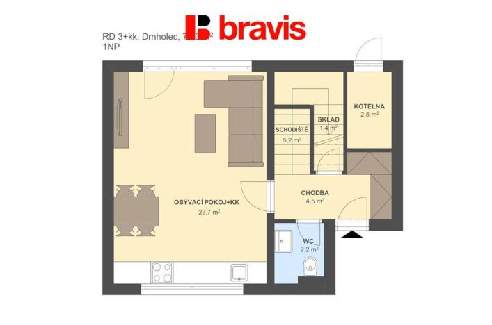 Prodej bytu 3+kk, Drnholec, Výsluní, 80 m2