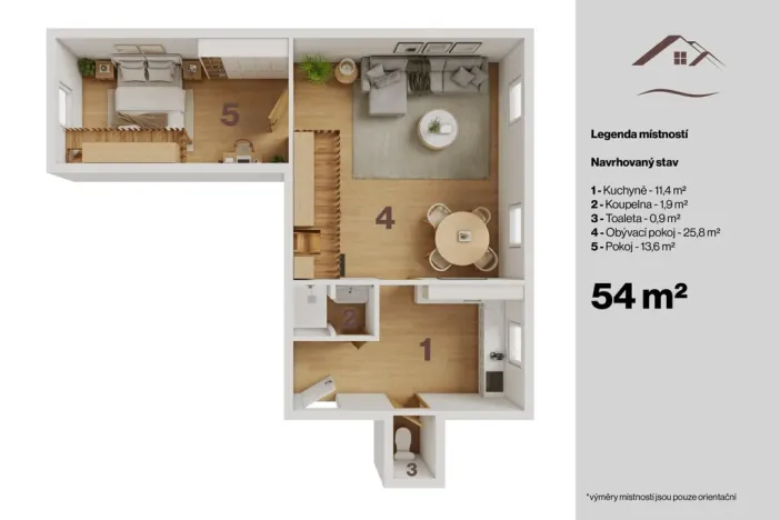 Prodej bytu 2+1, Veselí nad Lužnicí - Veselí nad Lužnicí II, Nádražní, 54 m2