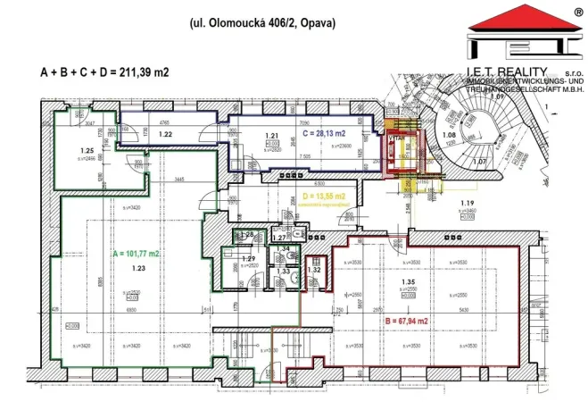 Pronájem obchodního prostoru, Opava, Olomoucká, 170 m2