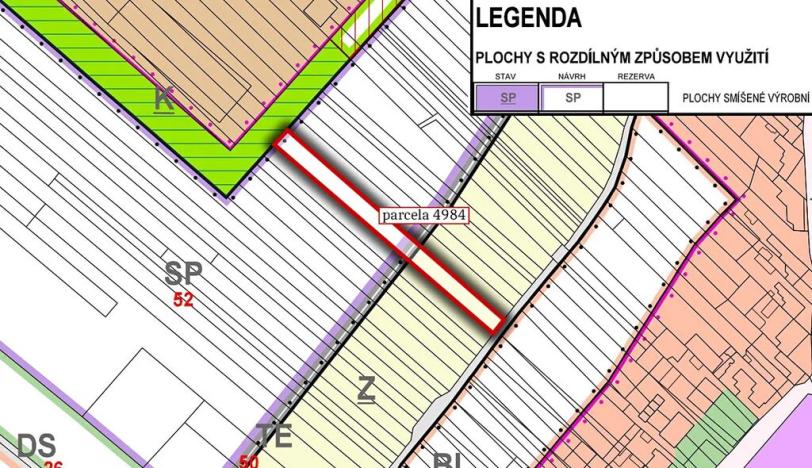Prodej podílu komerčního pozemku, Moravský Písek, 774 m2