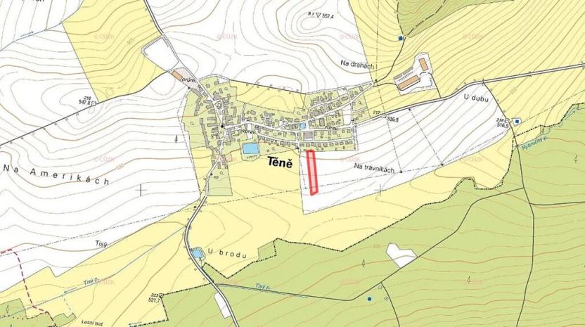 Prodej pozemku pro bydlení, Těně, 4546 m2