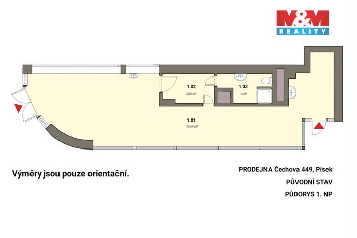 Prodej kanceláře, Písek - Pražské Předměstí, Čechova, 53 m2