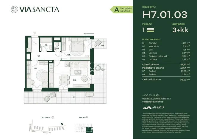 Prodej bytu 3+kk, Praha - Vinoř, Mladoboleslavská, 62 m2