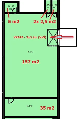Pronájem skladu, Louny, Postoloprtská, 202 m2
