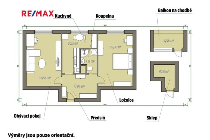 Prodej bytu 2+1, Kaznějov, Slepá, 58 m2