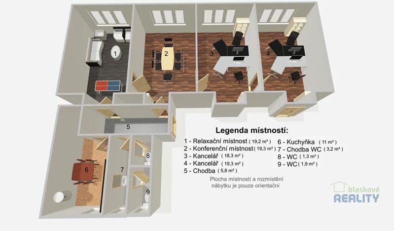 Pronájem kanceláře, Praha - Žižkov, Vlkova, 80 m2