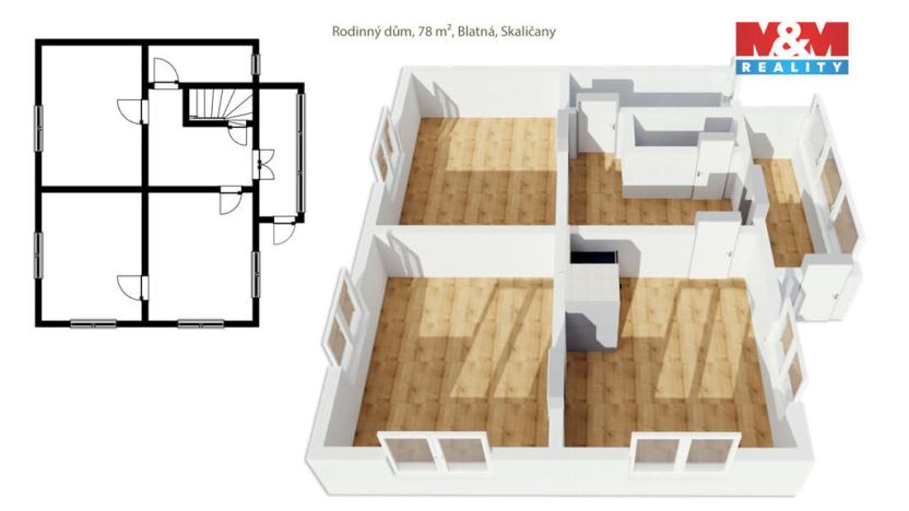 Prodej rodinného domu, Blatná - Skaličany, 78 m2
