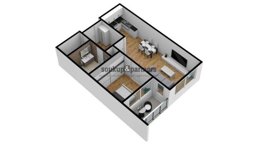 Prodej bytu 2+kk, Praha - Hlubočepy, náměstí Olgy Scheinpflugové, 45 m2