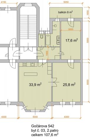 Pronájem bytu 3+kk, Hradec Králové, Gočárova třída, 108 m2