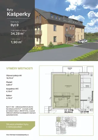 Prodej bytu 1+kk, Kašperské Hory, Česká, 30 m2