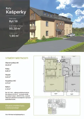 Prodej bytu 2+kk, Kašperské Hory, Česká, 46 m2